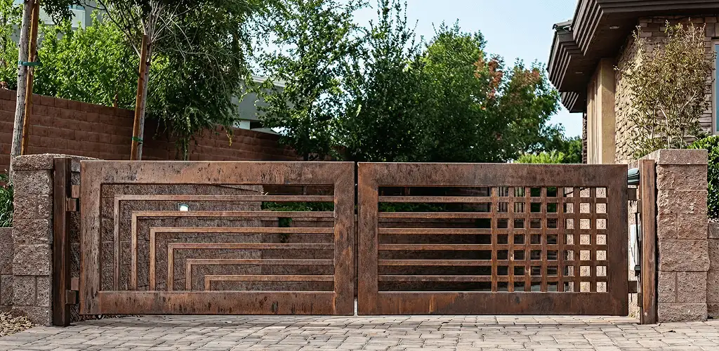 Custom driveway gate installation for a home entrance in Sterling Heights, MI