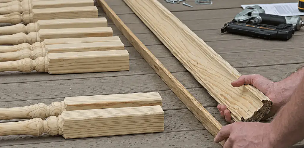 Handrail installation materials and wood components for stair rail work in Sterling Heights, MI