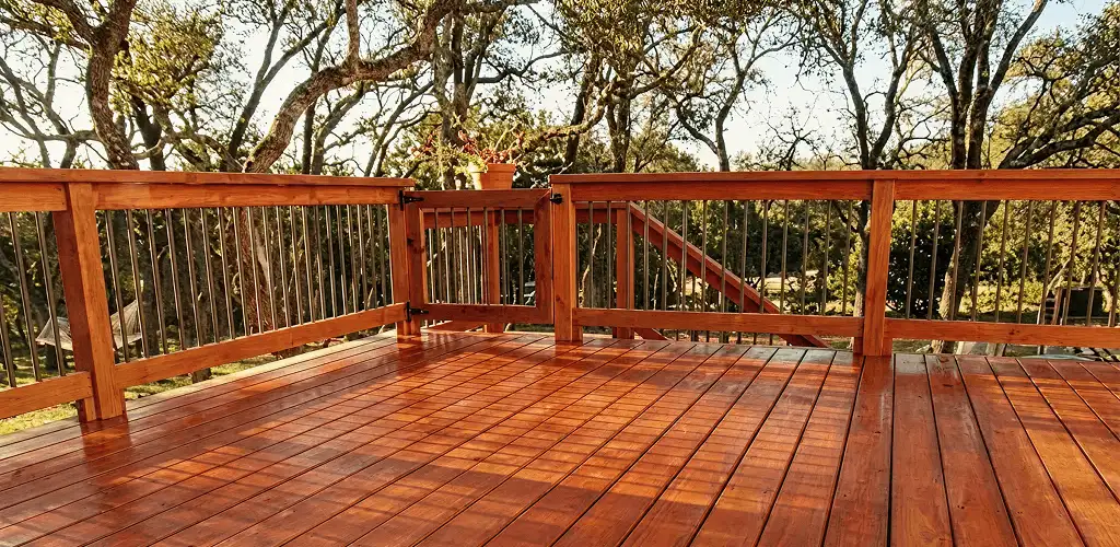 Deck sealing results with a freshly sealed wood deck in Sterling Heights, MI